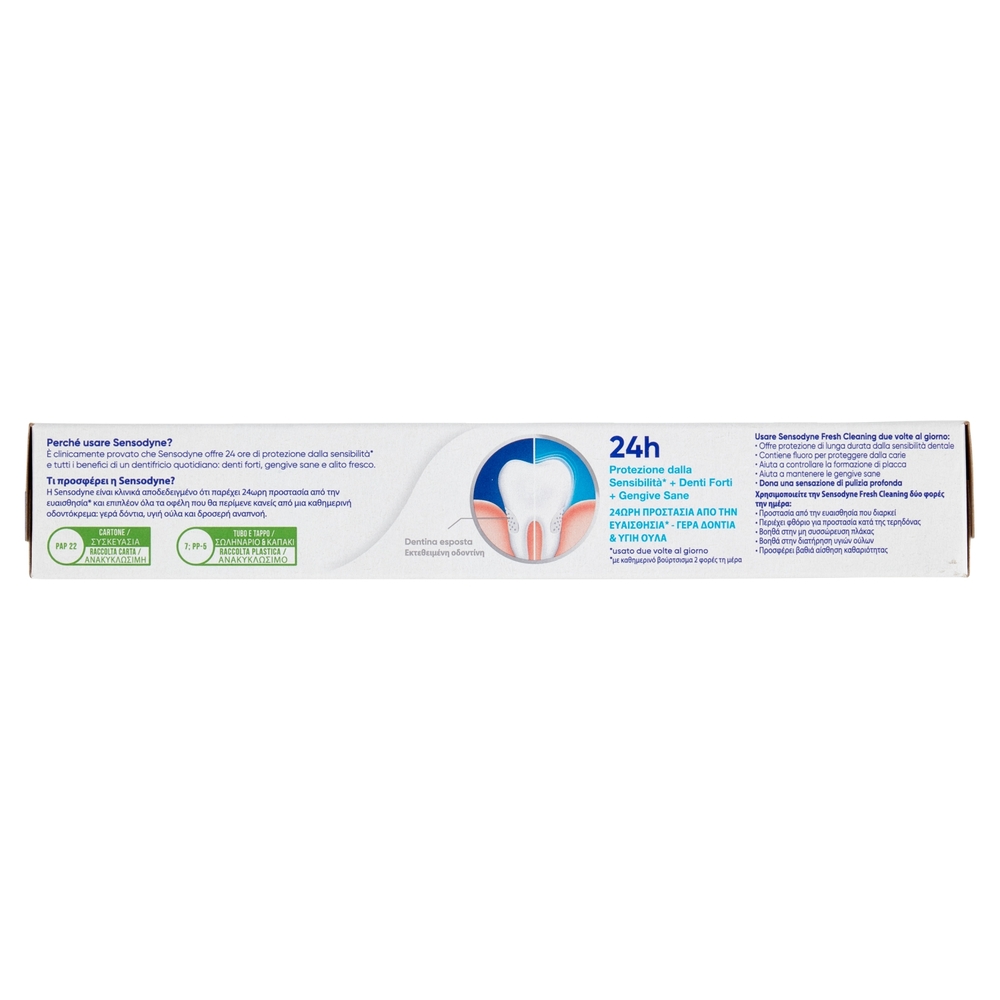 Sensodyne Dentifricio Fresh Cleaning per Denti Sensibili Gengive Sane Gusto Mentolato 75 ml